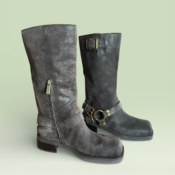 Michael Kors Brown Suede Moto Boots - Picture 3 of 9
